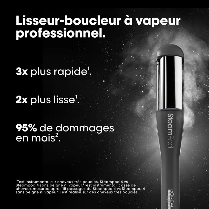 L'Oreal Professionnel SteamPod 4 Édition Limitée Meteora E3902600 - Lisseur-boucleur vapeur professionnel - Cheveux lisses, ondulés, bouclés - Anthracite