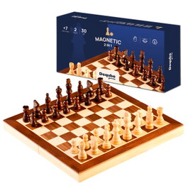 DEQUBE Jeu d'échecs en marqueterie de bois