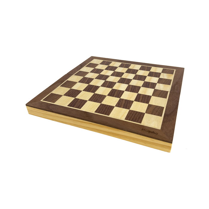 Deqube Jeu d'Échecs Artisanal en Bois FSC avec Plateau Marqueterie - Modèle D00343