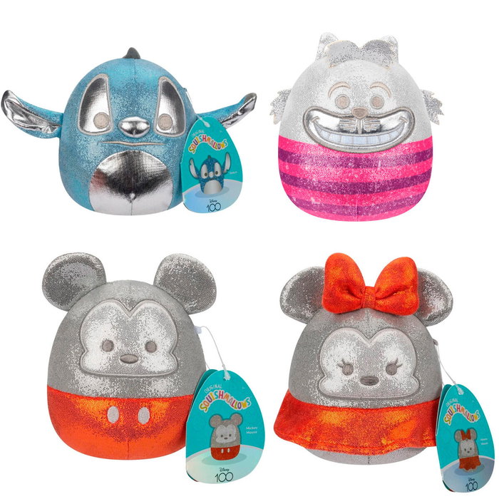 JAZWARES - Blister de 4 peluches Disney Squishmallows 12 cm - 100ème Anniversaire Disney
