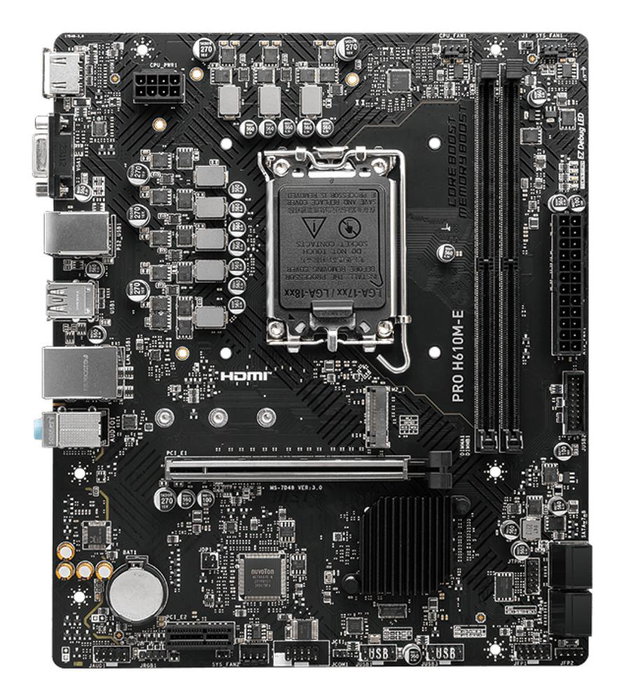 MSI PRO H610M-E DDR5 Micro-ATX LGA 1700 Intel H610