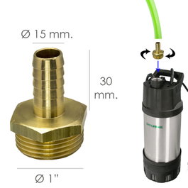 WOLFPACK LINEA PROFESIONAL Raccord de tuyau avec embout Ø 15 mm et mâle 1 pol