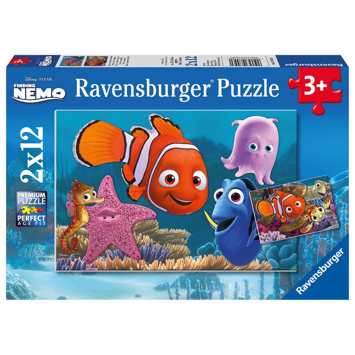 Ravensburger Puzzle 2 x 12 pièces : Némo le petit fugueur Ravensburger Puzzle 2 x 12 pièces : Némo le petit fugueur
