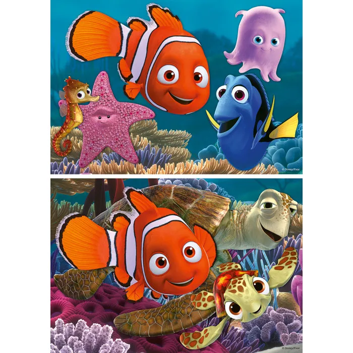 Ravensburger - Puzzle éducatif 2 puzzles de 12 pièces, Le Monde de Nemo, avec 2 posters, pour enfant dès 3 ans