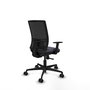 Chaise Yunquera Synchro 4 positions tissu Gris foncé Maille Noir Base en nylon noir Accoudoir 1D Sans appui-tête Roulettes 65mm nylon