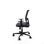 Chaise Yunquera Synchro 4 positions tissu Gris foncé Maille Noir Base en nylon noir Accoudoir 1D Sans appui-tête Roulettes 65mm nylon