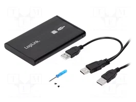 LOGILINK Boîtier pour disques 2,5 pouces USB 2.0 en aluminium noir