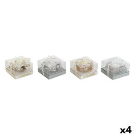 Bougie DKD Home Decor Doré Argenté Noël 10.5 x 10.5 x 7 cm 10,5 x 10,5 x 7 cm (4 Unités)