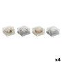 Bougie DKD Home Decor Doré Argenté Noël 10.5 x 10.5 x 7 cm 10,5 x 10,5 x 7 cm (4 Unités)