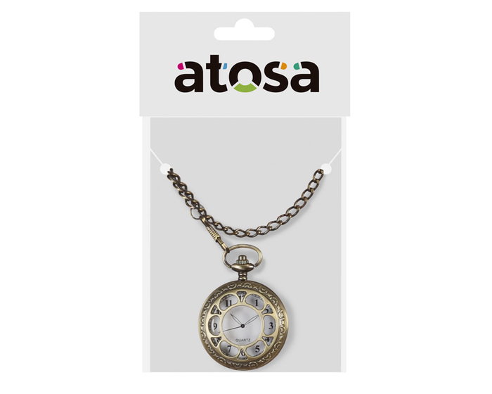 Reloj De Bolsillo Steampunk en Doré pour Adulte - Accessoire de Costume Victorien ou Gangster Élégant