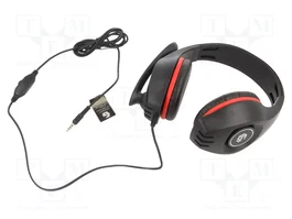 GEMBIRD Écouteurs avec microphone noir et rouge Jack 3,5mm 2m
