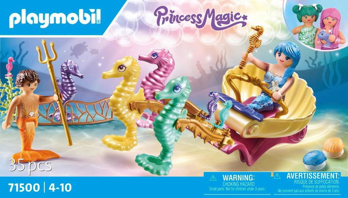 Playmobil Caleche avec sirènes et hippocampes