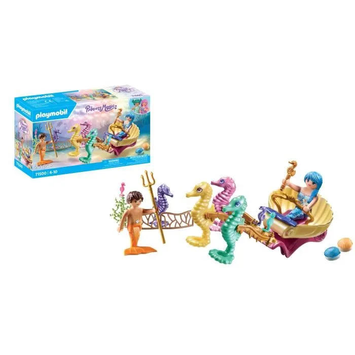 Playmobil 71500 - Calèche avec Sirènes et Hippocampes, Jouet pour Enfant à Partir de 4 Ans