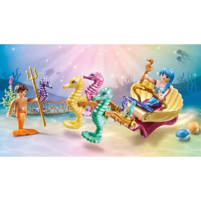 Playmobil 71500 - Calèche avec Sirènes et Hippocampes, Jouet pour Enfant à Partir de 4 Ans