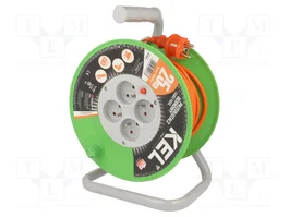 KEL Rallonge réseau H05VV-F orange 25m 4 prises