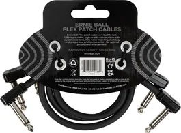 Ernie Ball CABLE EB FLEX PATCH 12'' NEGRO - PACK 3
