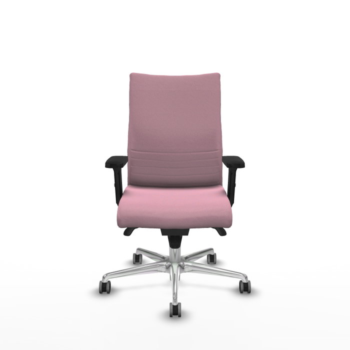 Chaise Albacete confidente Synchro 5 positions Tissu Rose Structure d' aluminium Accoudoir 2D Sans appui-tête Roulettes 65mm pour moquette Chaise Albacete confidente Synchro 5 positions Tissu Rose Structure d' aluminium Accoudoir 2D Sans appui-tête Roulettes 65mm pour moquette