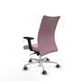 Chaise Albacete confidente Synchro 5 positions Tissu Rose Structure d' aluminium Accoudoir 2D Sans appui-tête Roulettes 65mm pour moquette