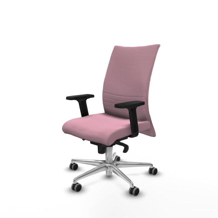 Chaise Albacete confidente Synchro 5 positions Tissu Rose Structure d' aluminium Accoudoir 2D Sans appui-tête Roulettes 65mm pour moquette Chaise Albacete confidente Synchro 5 positions Tissu Rose Structure d' aluminium Accoudoir 2D Sans appui-tête Roulettes 65mm pour moquette