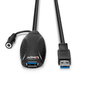 Lindy - Rallonge active USB 3.0 de 10 mètres, câble USB-A vers USB-A, plug and play, jusqu'à 5 Gbit/s, compatible USB 3.1/3.2