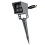 Projecteur LED extérieur 4 W 2700 K avec piquet, finition marron