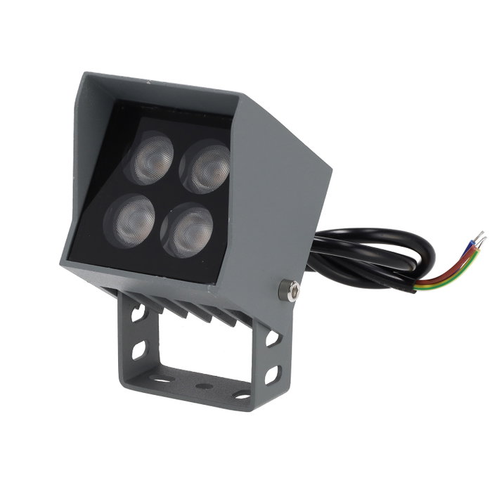 Projecteur LED extérieur 4 W 2700 K avec piquet, finition marron