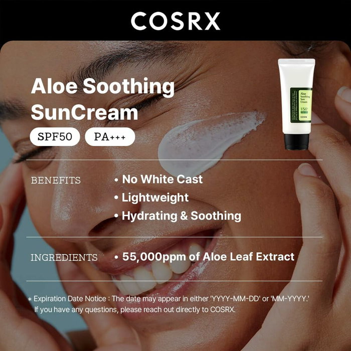 Cosrx Crème Solaire Apaisante Aloe Soothing SPF50+ 50 ml