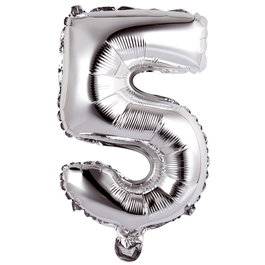 Party Time Ballon Chiffre 5 Argenté