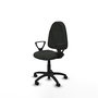 Chaise Algarra Contact permament de base Tissu Noir Structure polyamide noire Accoudoirs fixes Sans appui-tête Roulettes en nylon 50 mm