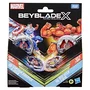 Beyblade X Multipack BX - 2 Toupies de compétition Captain America 4-70GB vs Red Hulk 1-80R, 2 Lanceurs, Collaboration Marvel, dès 8 ans