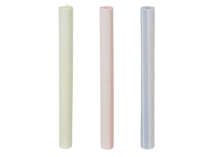 Kinvara Set de 6 Sets de Table 30x45 cm Rayures Pastel Assorties PVC et Polyester (Set de 48)