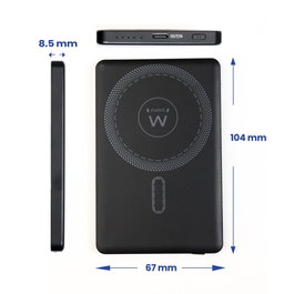 Ewent EW1160 Powerbank Ultra Slim 5000 mAh Charge rapide 22.5W MagSafe sans fil USB-C
