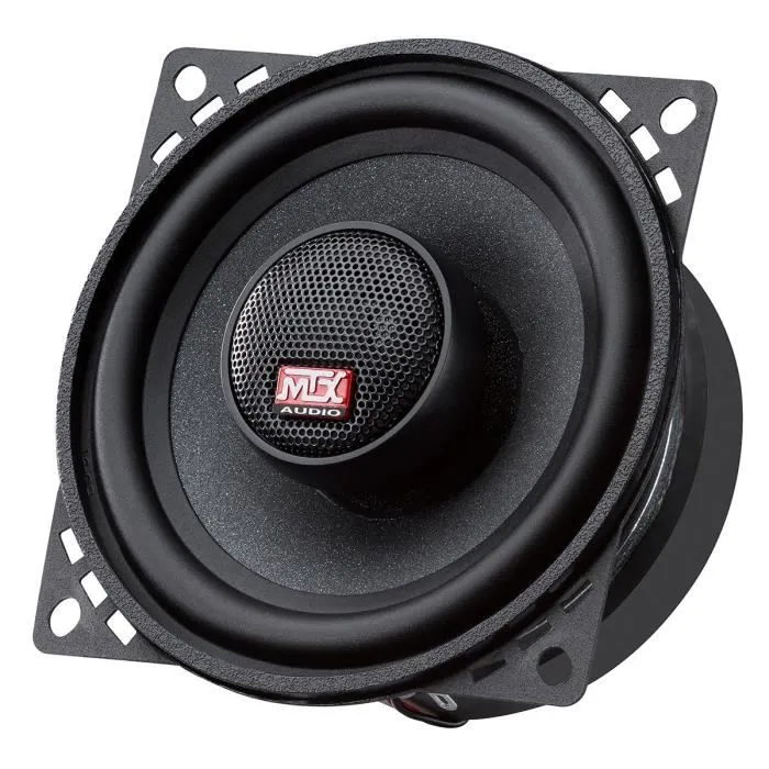 MTX Audio TX440C - Haut-parleurs voiture Coaxiaux 2 voies 10cm (4"), 60W RMS, membrane en pulpe de cellulose, grilles incluses