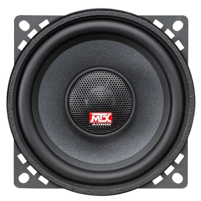 MTX Audio TX440C - Haut-parleurs voiture Coaxiaux 2 voies 10cm (4"), 60W RMS, membrane en pulpe de cellulose, grilles incluses