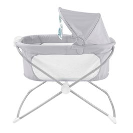 Fisher-Price Berceau Moïse Portable et Pliable GWD36 avec Projections d'Étoiles, Musique, Sons et Vibrations - Pour Nouveau-né