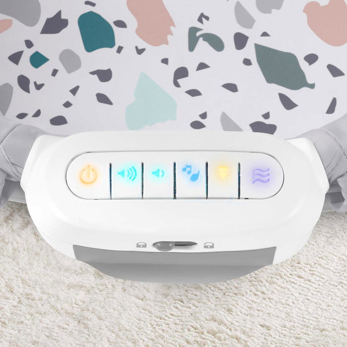 Fisher-Price Berceau Moïse Portable et Pliable GWD36 avec Projections d'Étoiles, Musique, Sons et Vibrations - Pour Nouveau-né