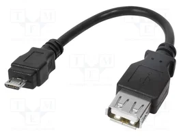 LOGILINK Adaptateur USB 2.0, USB A vers Micro USB B, 80mm