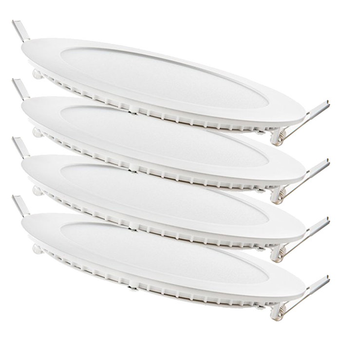 Pack de 4 Panneaux LED Circulaires 12W 1200lm 6000K Blanc Froid