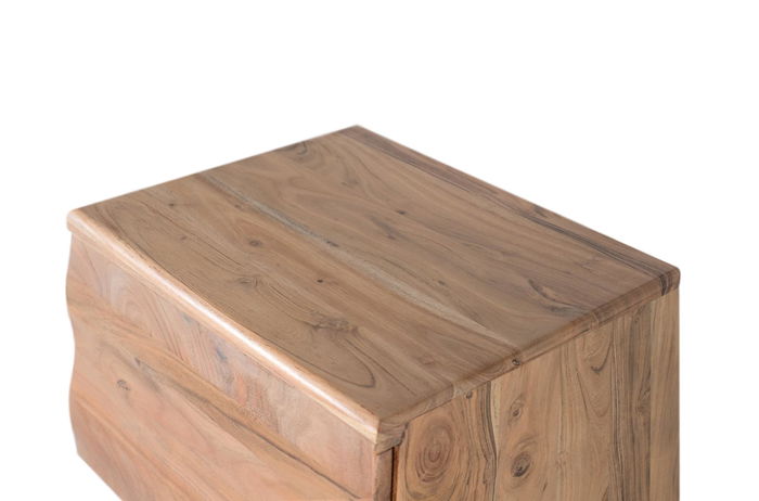 GINER Y COLOMER Table de Nuit en Bois d'Acacia Naturel avec Porte - Structure Compacte, Pâtissé Torrées - Dimensions Porte: 31x50cm