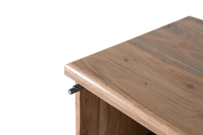 GINER Y COLOMER Table de Nuit en Bois d'Acacia Naturel avec Porte - Structure Compacte, Pâtissé Torrées - Dimensions Porte: 31x50cm