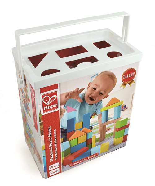 Hape Puzzle en bois éducatif - 101 pièces en hêtre - Dimensions : 27 x 22 x 13 cm - Pour enfants à partir de 3 ans