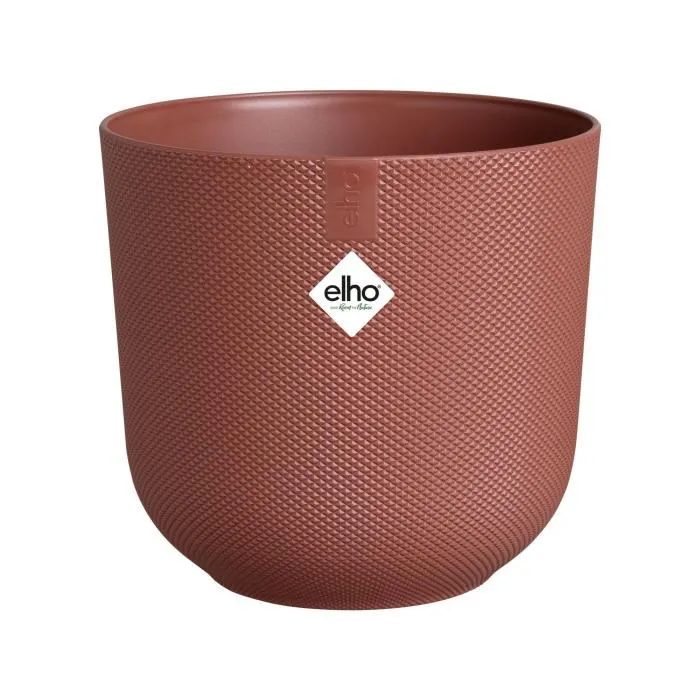 Elho Pot de fleurs Jazz Rond 100% recyclé, intérieur, Ø 29.5 x H 27 cm, rouge, étanche, avec garantie 3 ans