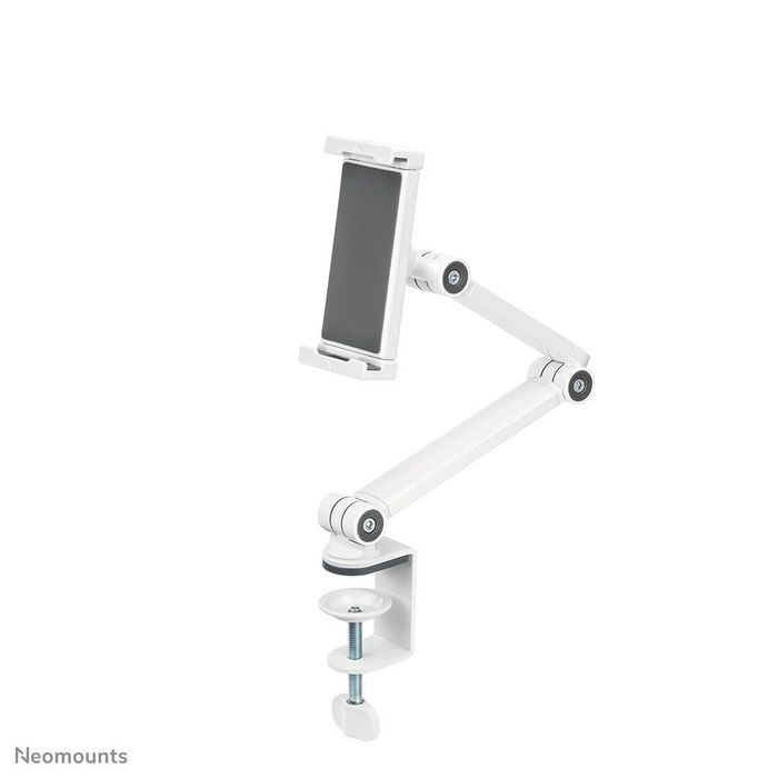 Neomounts DS15-545WH1 Support universel pour tablettes de 4,7 à 12,9 pouces avec rotule 360 degrés et inclinaison, pour bureau, blanc