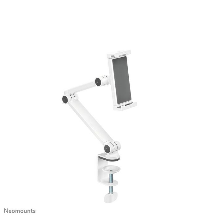 Neomounts DS15-545WH1 Support universel pour tablettes de 4,7 à 12,9 pouces avec rotule 360 degrés et inclinaison, pour bureau, blanc
