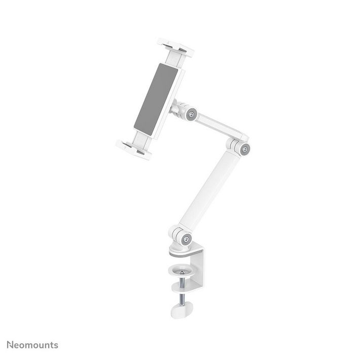 Neomounts DS15-545WH1 Support universel pour tablettes de 4,7 à 12,9 pouces avec rotule 360 degrés et inclinaison, pour bureau, blanc