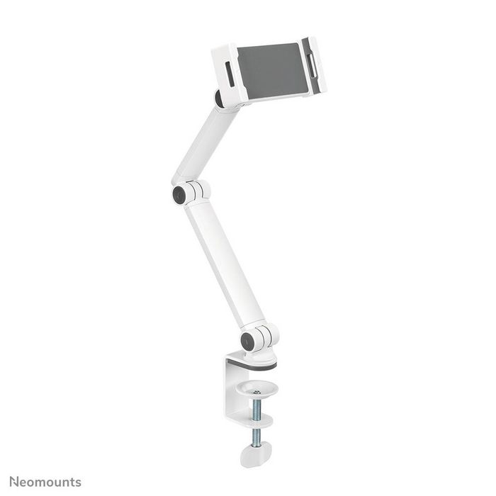 Neomounts DS15-545WH1 Support universel pour tablettes de 4,7 à 12,9 pouces avec rotule 360 degrés et inclinaison, pour bureau, blanc