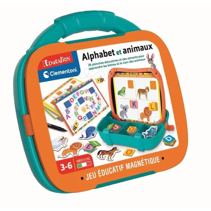 Clementoni Mallette Éducative - Jeu Magnétique Lettres et Animaux - Apprentissage pour Enfants dès 3 Ans - Jouet Interactif et Ludique Clementoni Mallette Éducative - Jeu Magnétique Lettres et Animaux - Apprentissage pour Enfants dès 3 Ans - Jouet Interactif et Ludique
