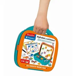 Clementoni Mallette Éducative - Jeu Magnétique Lettres et Animaux - Apprentissage pour Enfants dès 3 Ans - Jouet Interactif et Ludique