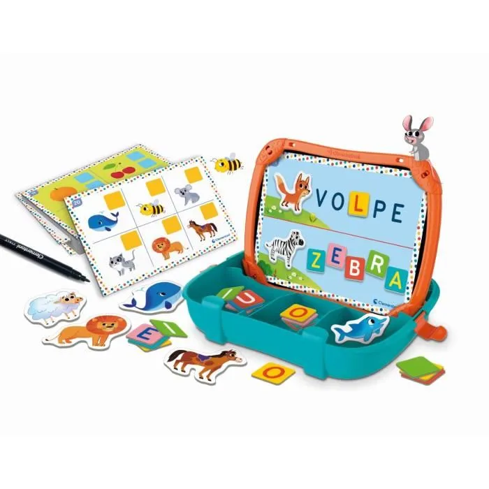 Clementoni Mallette Éducative - Jeu Magnétique Lettres et Animaux - Apprentissage pour Enfants dès 3 Ans - Jouet Interactif et Ludique Clementoni Mallette Éducative - Jeu Magnétique Lettres et Animaux - Apprentissage pour Enfants dès 3 Ans - Jouet Interactif et Ludique