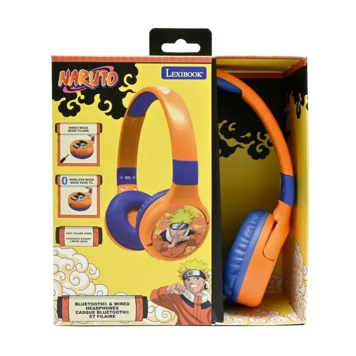 Lexibook Casque Audio Bluetooth 5.3 et Filaire 2-en-1 Pliable et Réglable avec Limitation de Son à 85 dB pour Enfants et Voyage